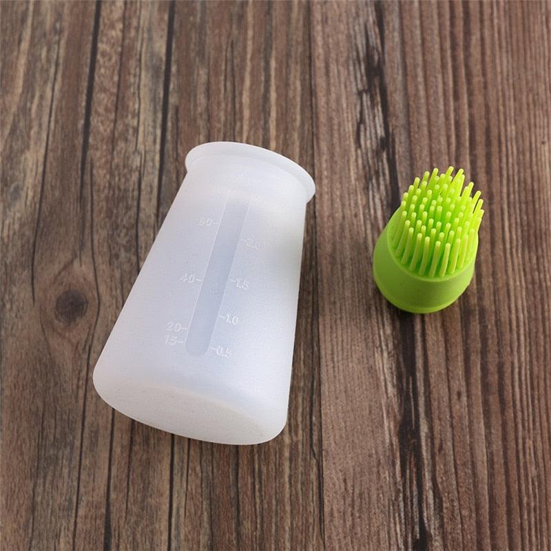 Portable Silicone Oil Bottle with Brush
