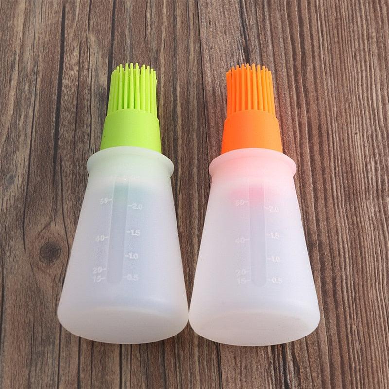 Portable Silicone Oil Bottle with Brush