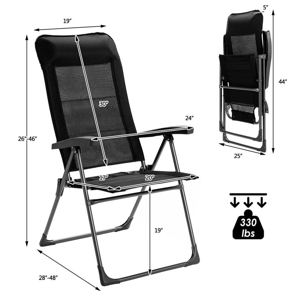 2 Pcs Portable Patio Folding Dining Chairs