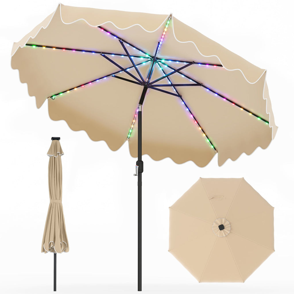 Solar Patio Umbrella with LED Lights