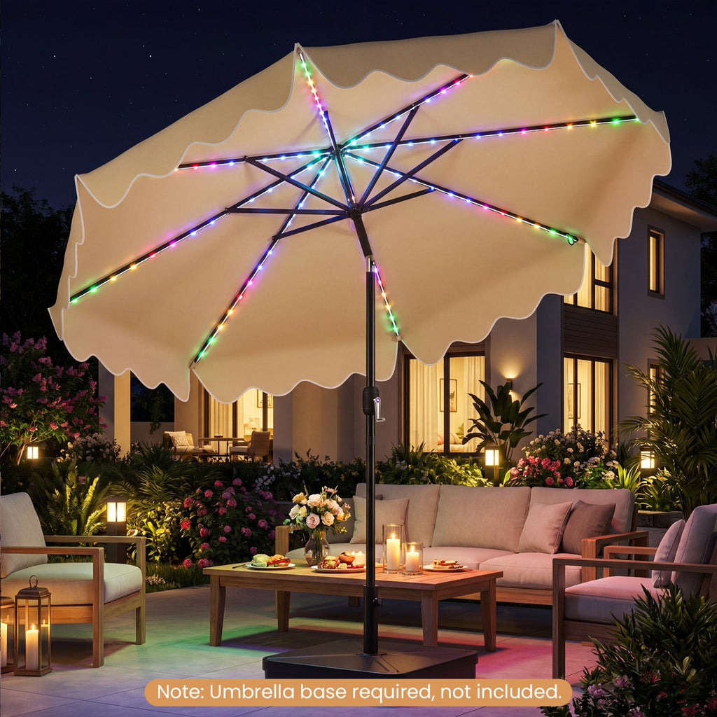 Solar Patio Umbrella with LED Lights