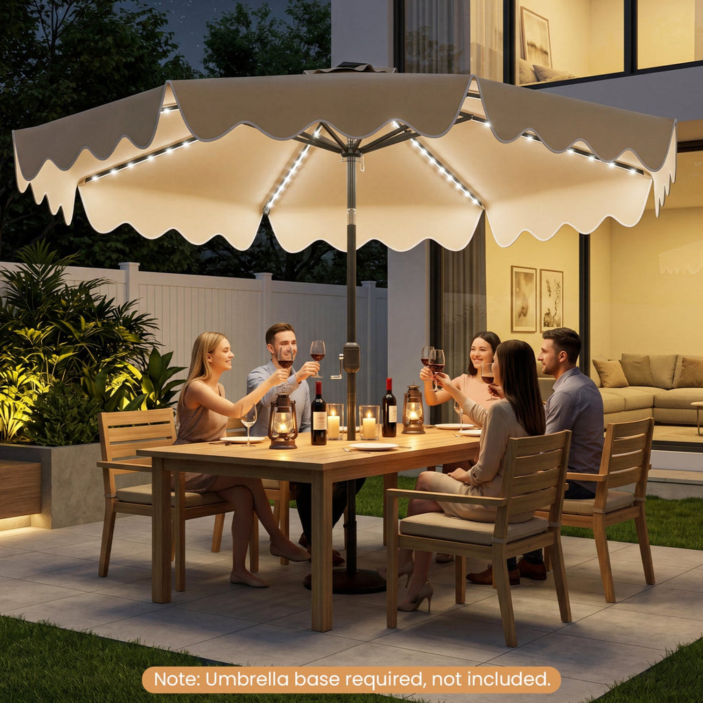Solar Patio Umbrella with LED Lights