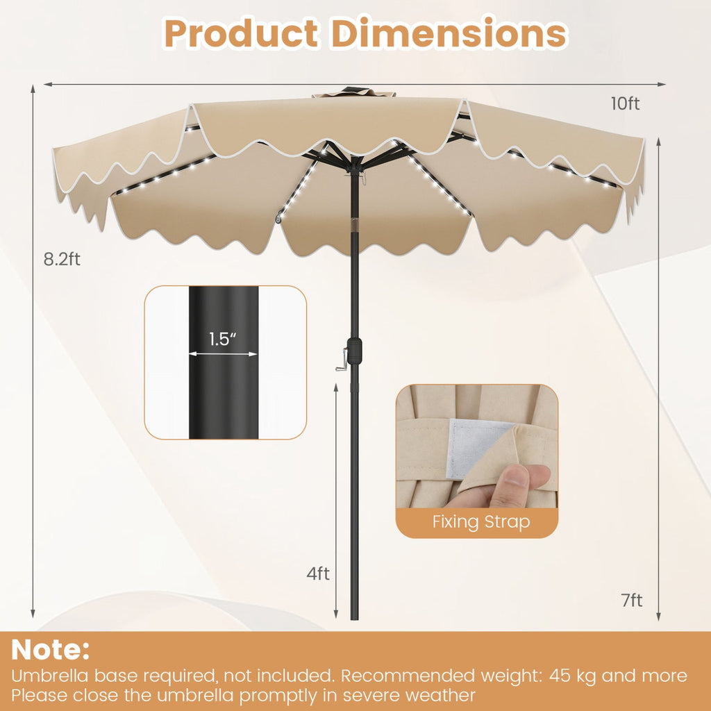 Solar Patio Umbrella with LED Lights