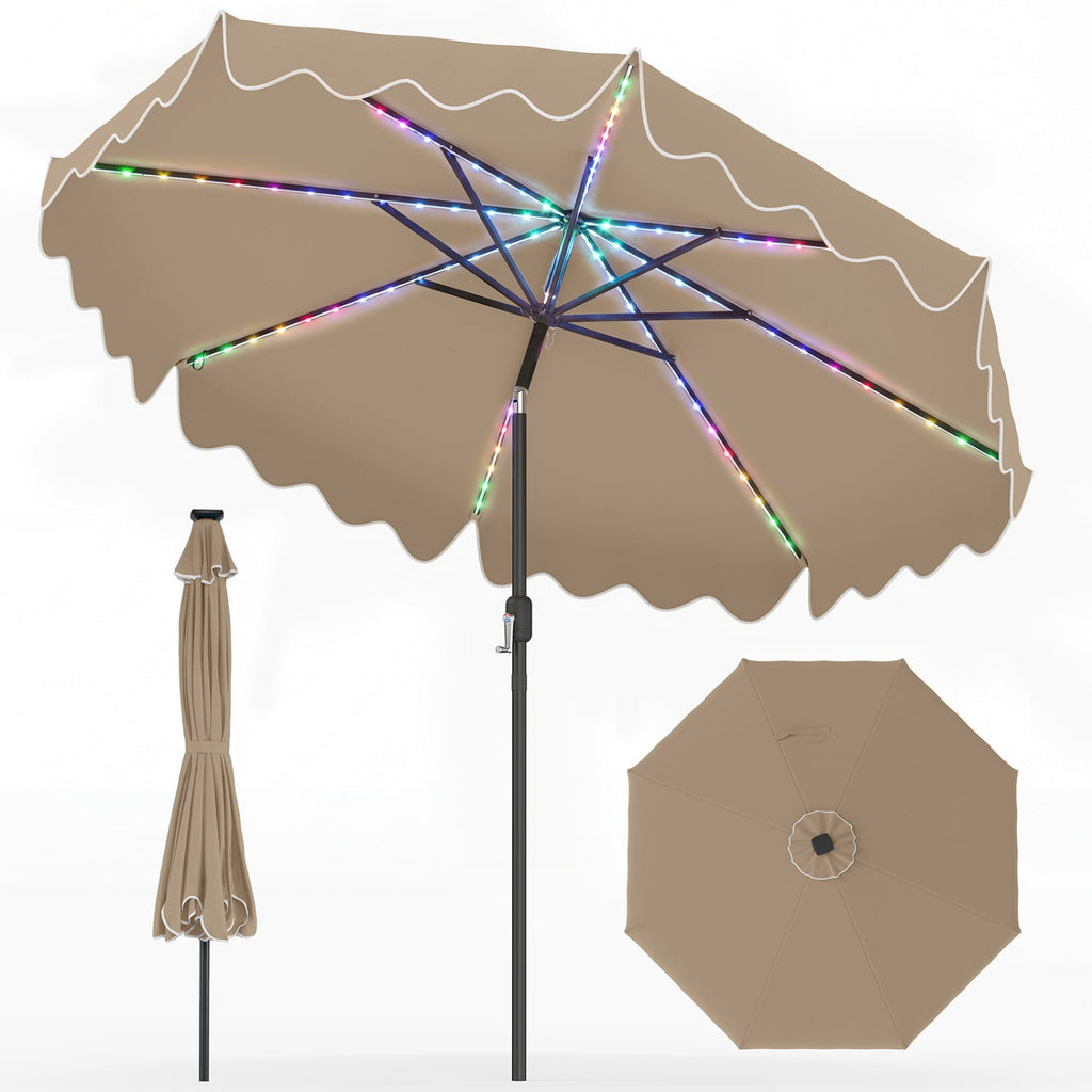 Solar Patio Umbrella with LED Lights