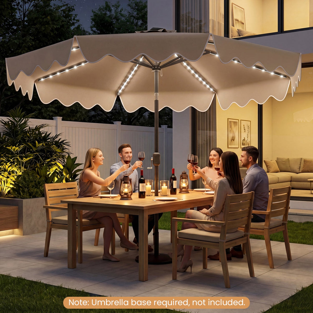 Solar Patio Umbrella with LED Lights