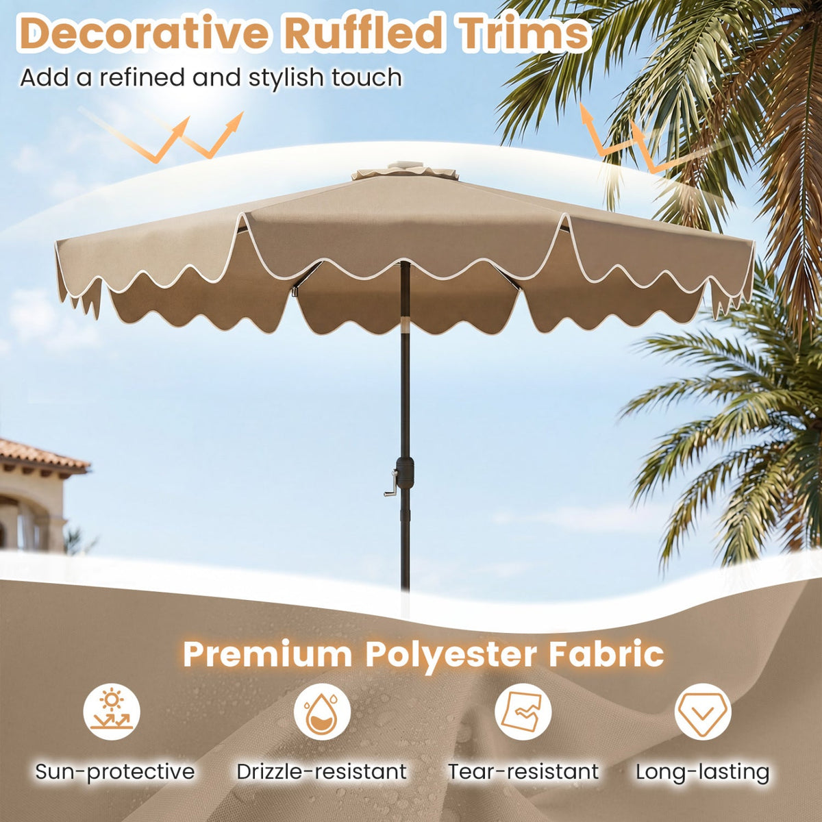 Solar Patio Umbrella with LED Lights