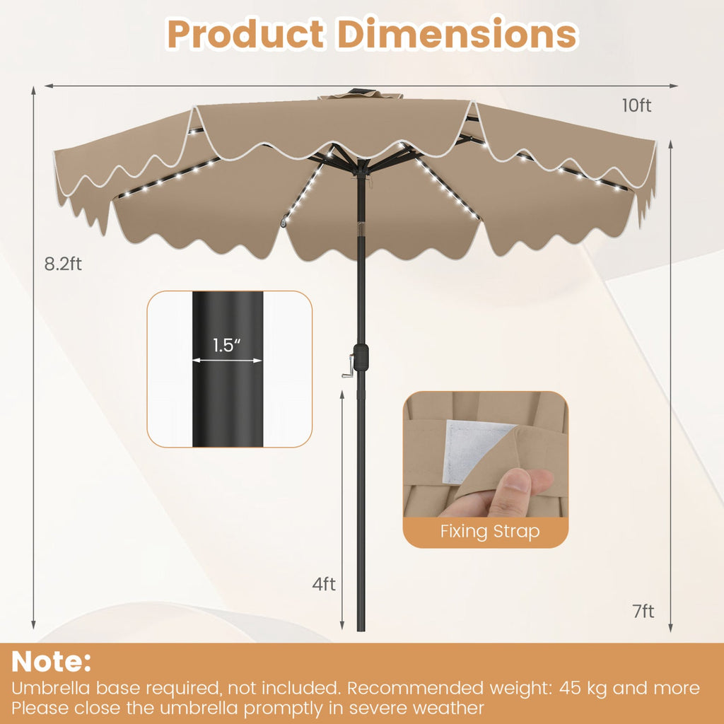 Solar Patio Umbrella with LED Lights