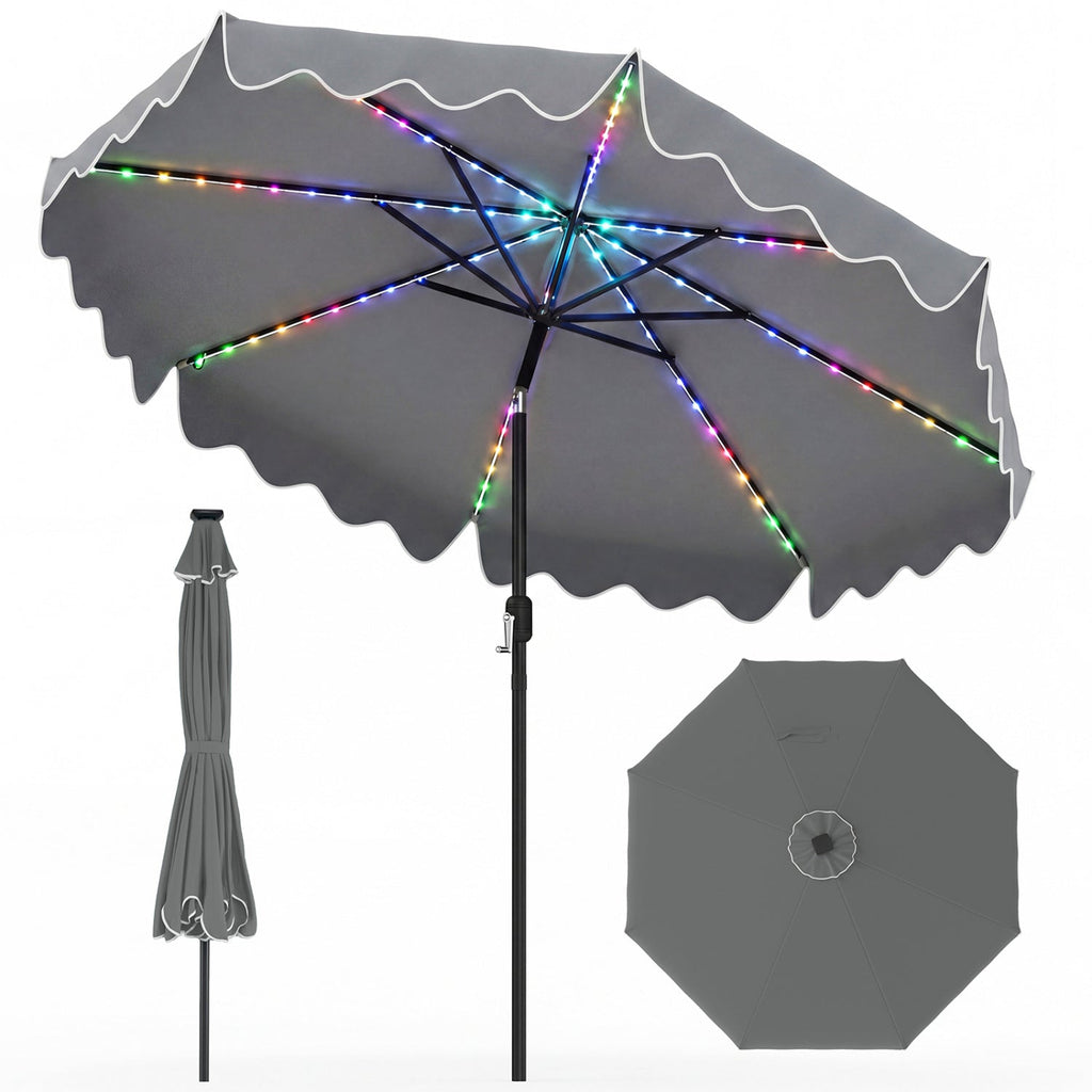 Solar Patio Umbrella with LED Lights