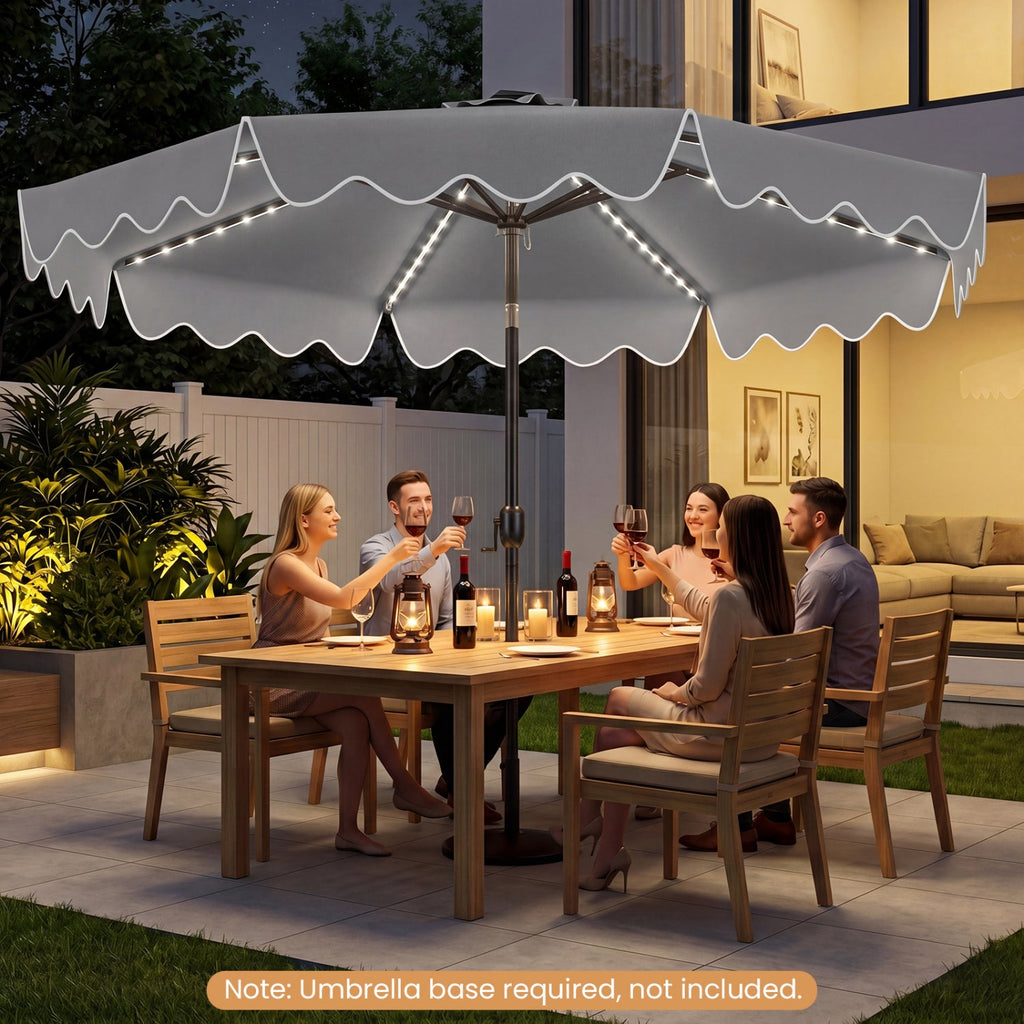 Solar Patio Umbrella with LED Lights