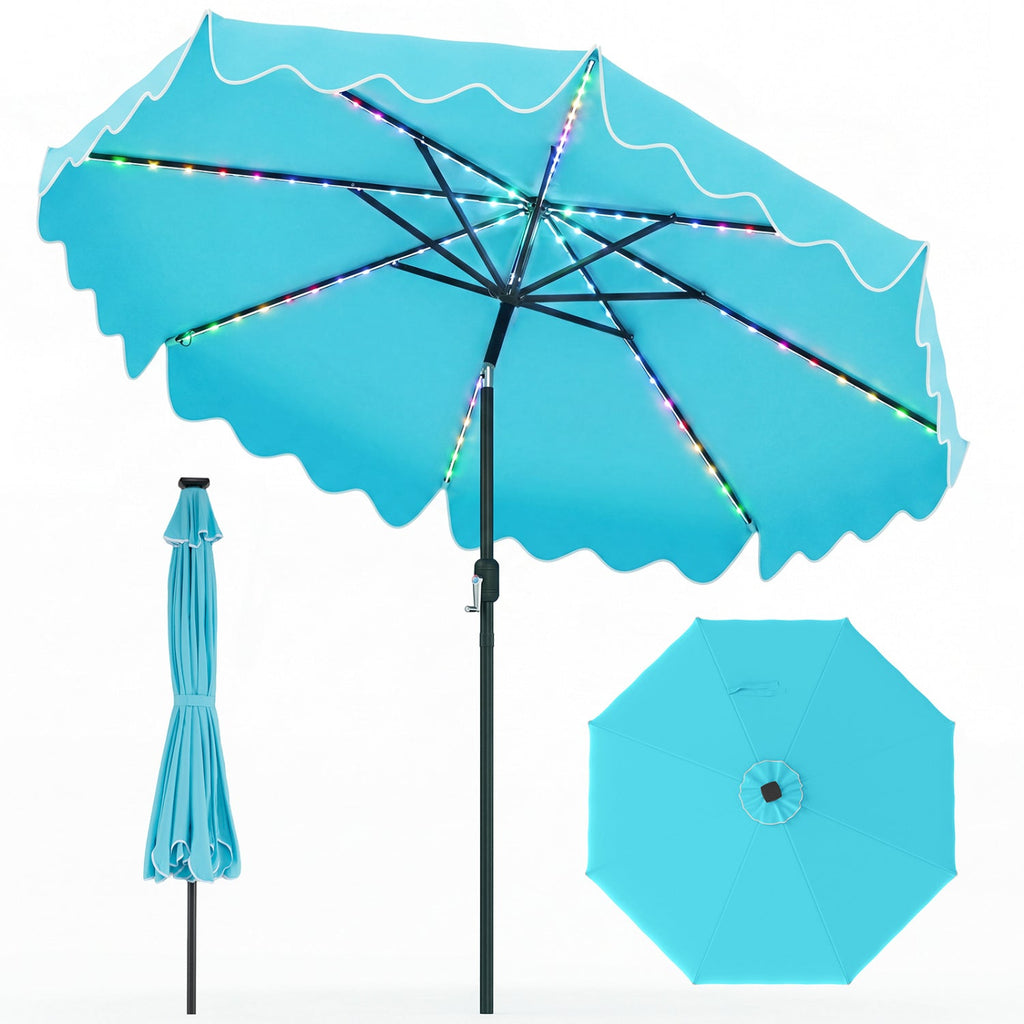 Solar Patio Umbrella with LED Lights
