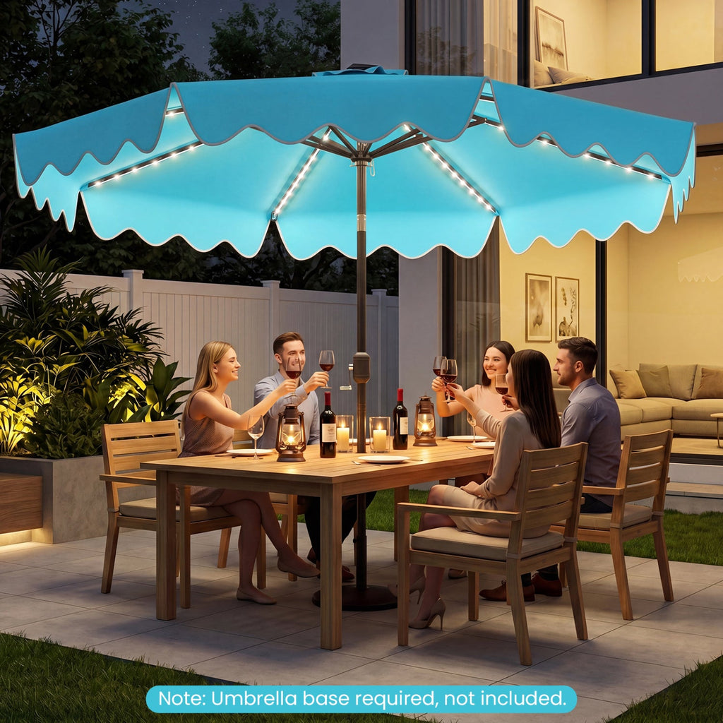 Solar Patio Umbrella with LED Lights