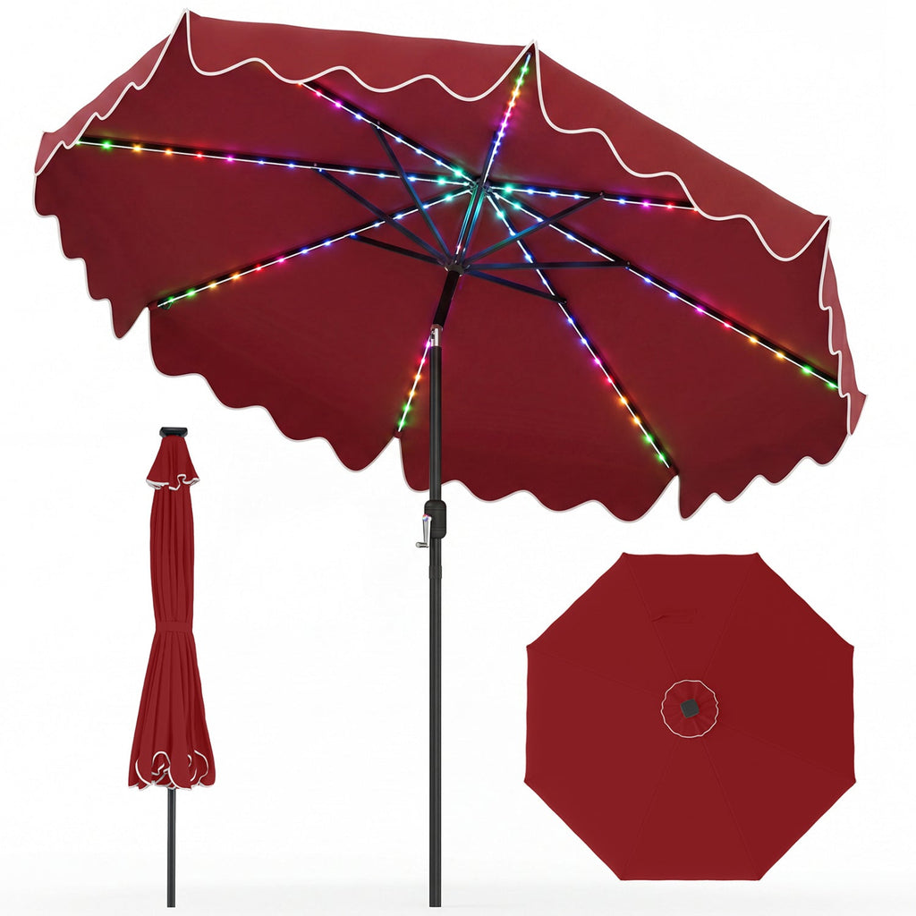 Solar Patio Umbrella with LED Lights