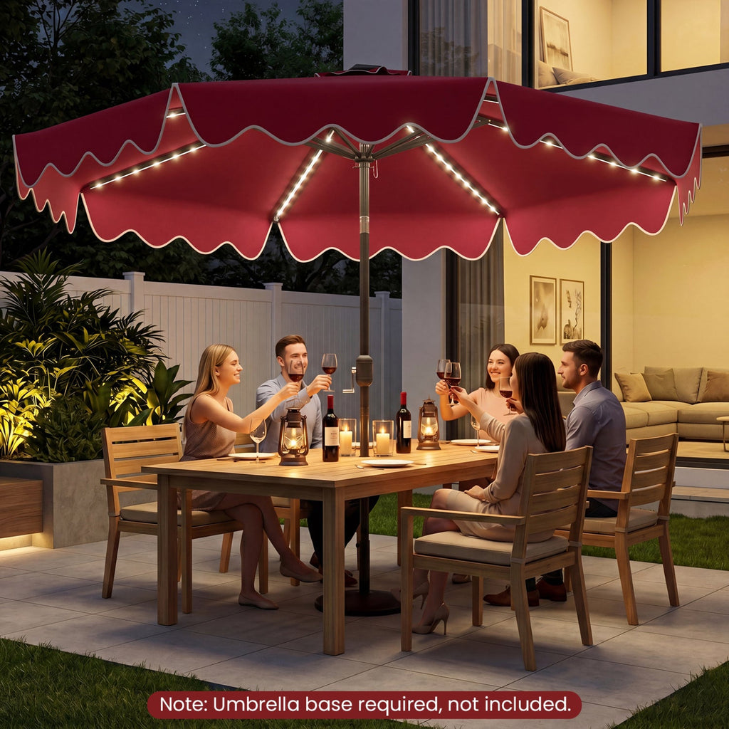 Solar Patio Umbrella with LED Lights