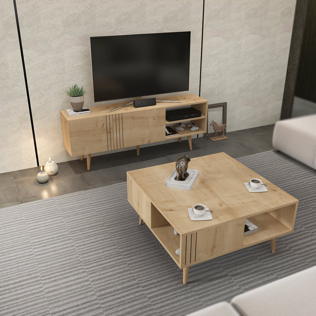 Modern Living Room Furniture Set – Coffee Table &amp; TV Stand