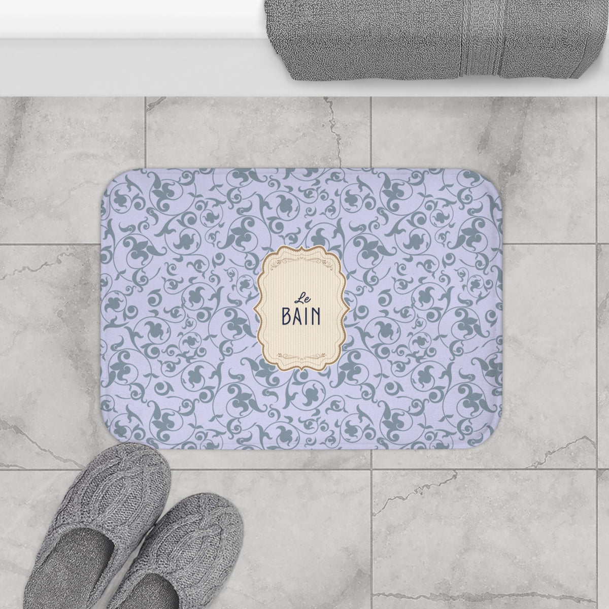 Le Bain LILAC Floral Bath Mat | Elegant French Bathroom Decor