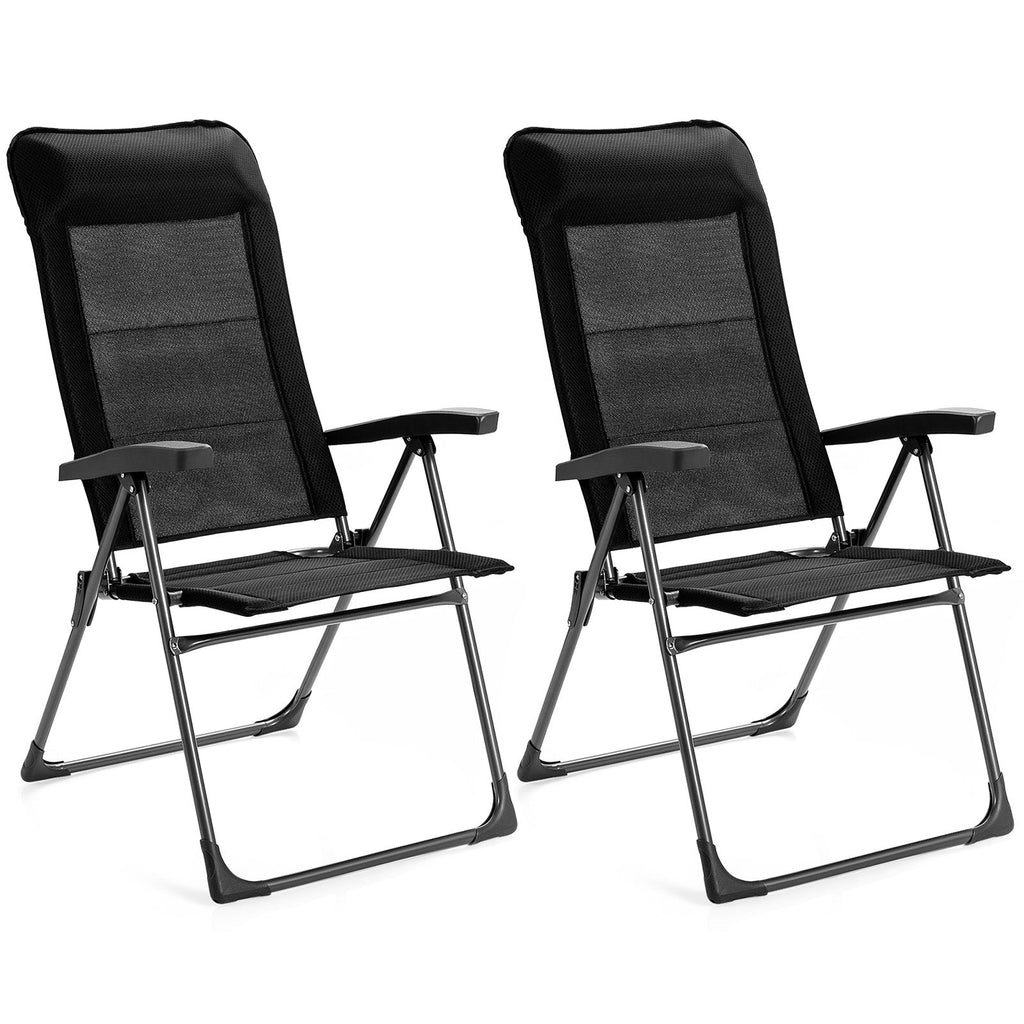 2 Pcs Portable Patio Folding Dining Chairs