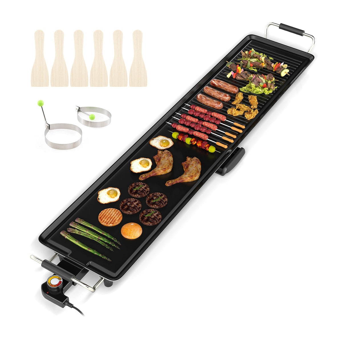Extra Large Electric Griddle with 2 Cooking Surfaces