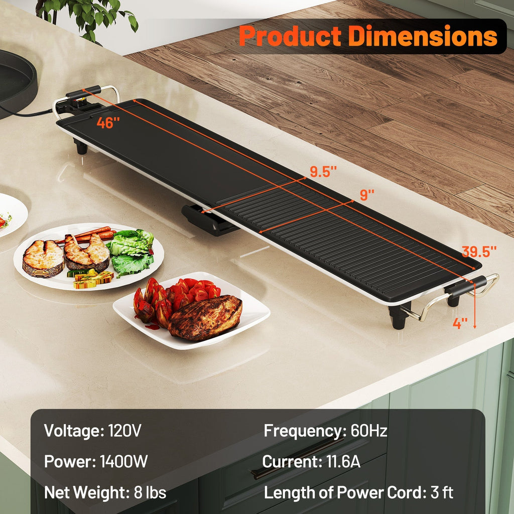 Extra Large Electric Griddle with 2 Cooking Surfaces