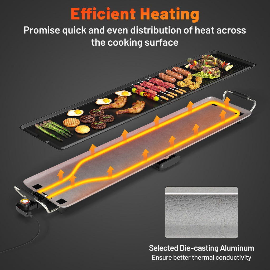Extra Large Electric Griddle with 2 Cooking Surfaces