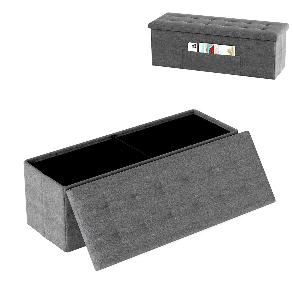 43 Inches Folding Storage Ottoman Bench