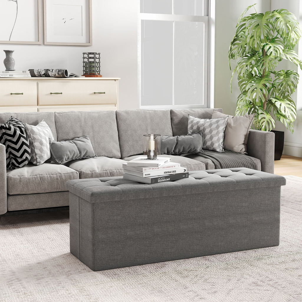 43 Inches Folding Storage Ottoman Bench