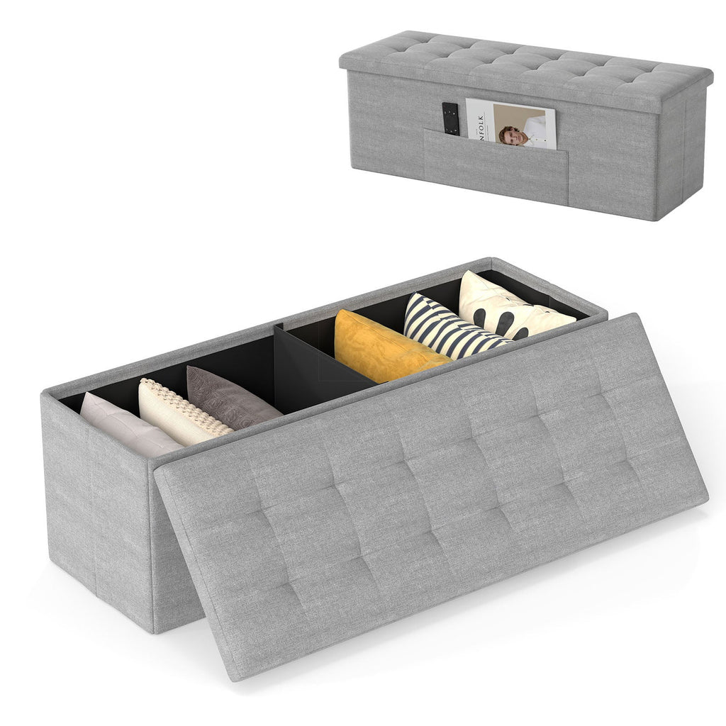 43 Inches Folding Storage Ottoman Bench