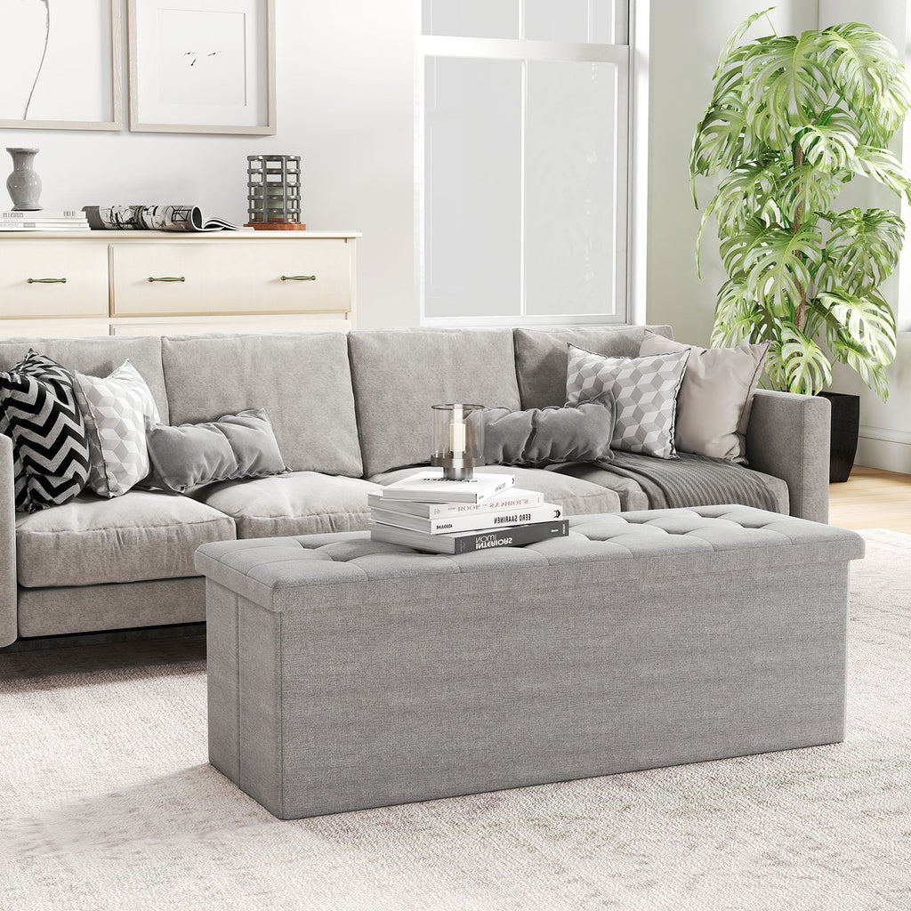 43 Inches Folding Storage Ottoman Bench