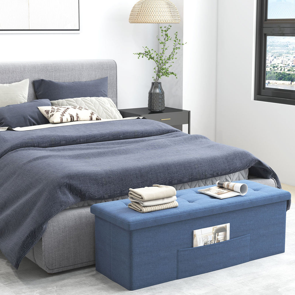 43 Inches Folding Storage Ottoman Bench