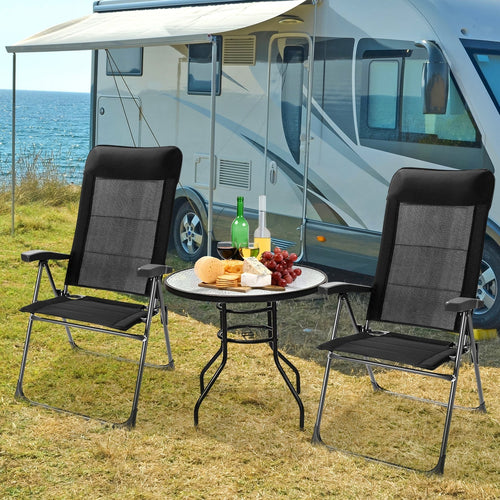 2 Pcs Portable Patio Folding Dining Chairs