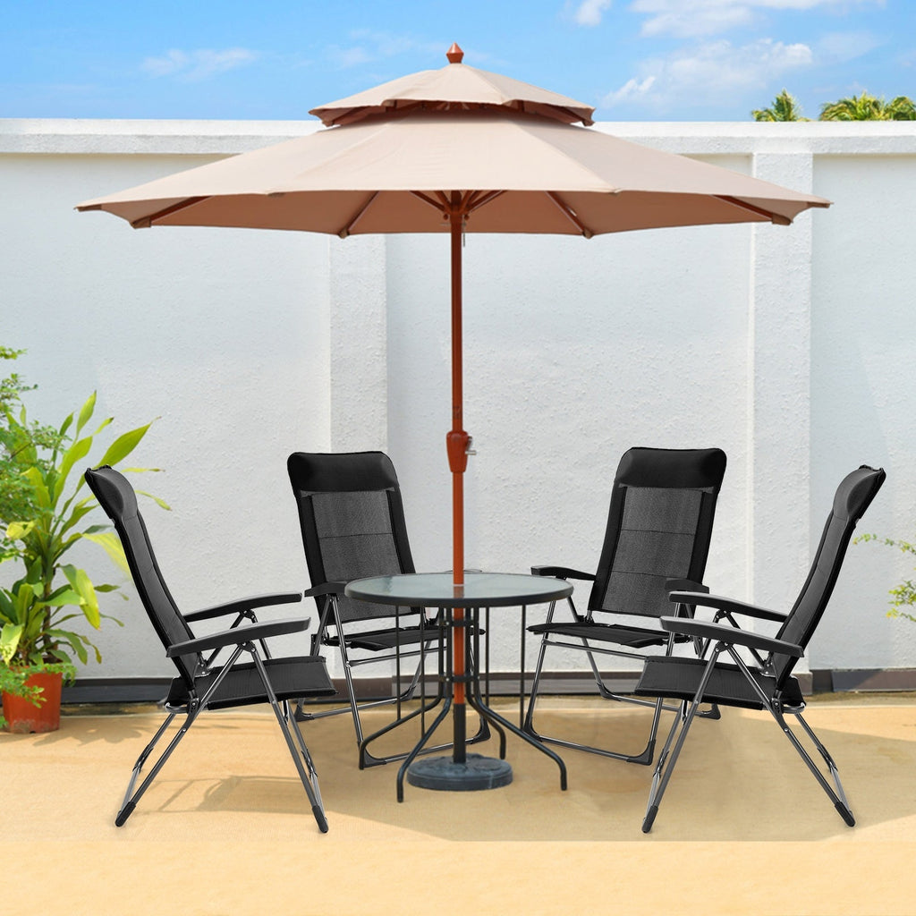 2 Pcs Portable Patio Folding Dining Chairs