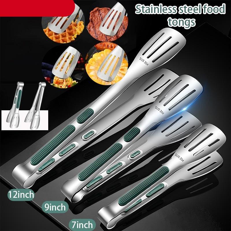 7/9/12inch  Stainless Steel Kitchen Tongs