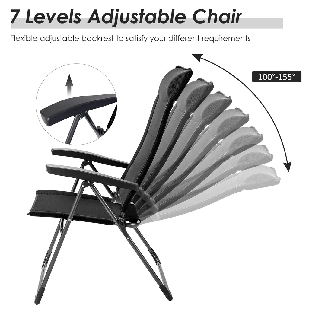 2 Pcs Portable Patio Folding Dining Chairs