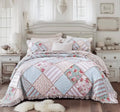 DaDa Bedding Hint of Mint Pastel Patchwork Quilt Set