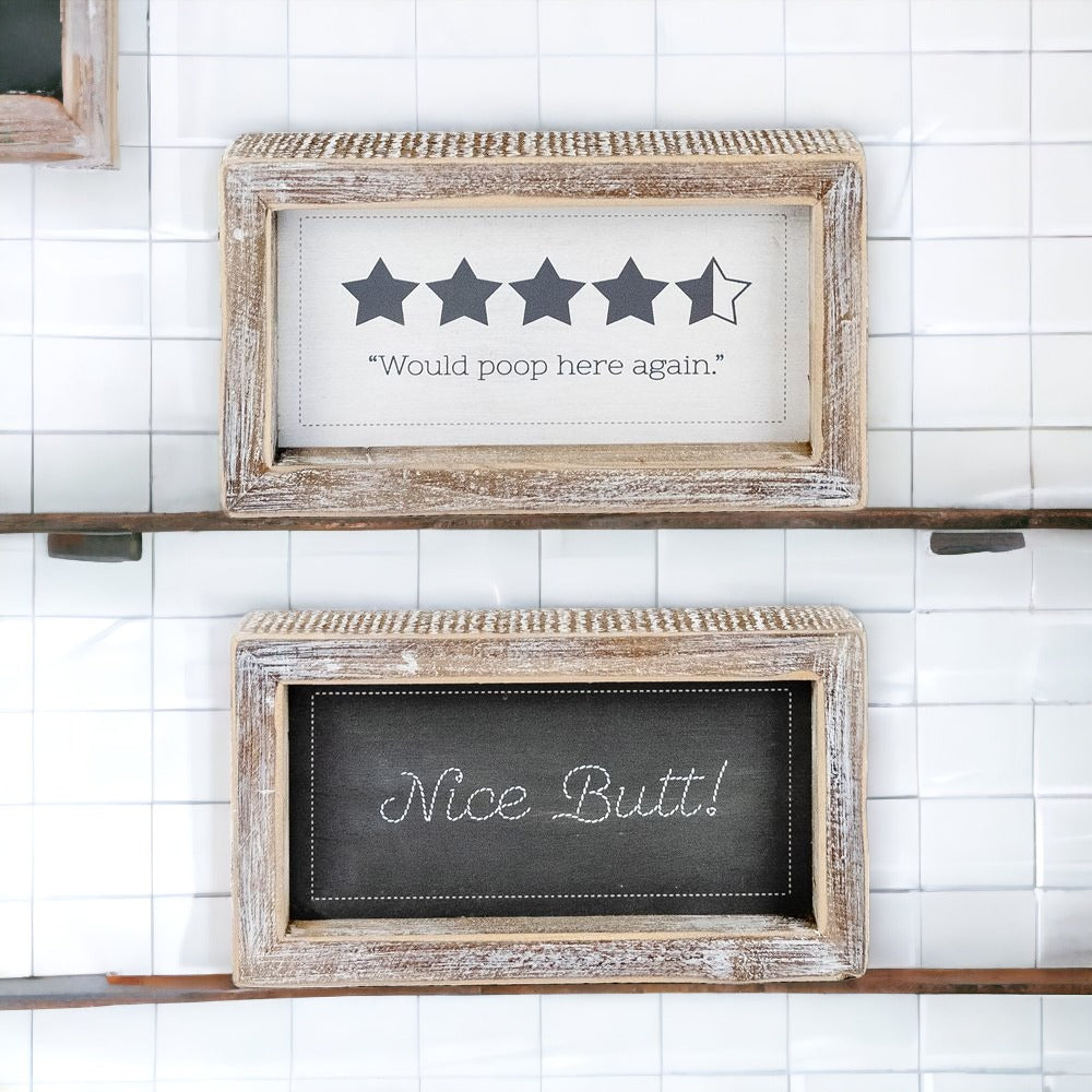 Funny Double Sided Bathroom Sign