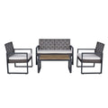 4 Piece Patio Furniture Set With Acacia Wood