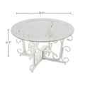 Leaf Base Metal Round Coffee Table, Tempered Glass Top