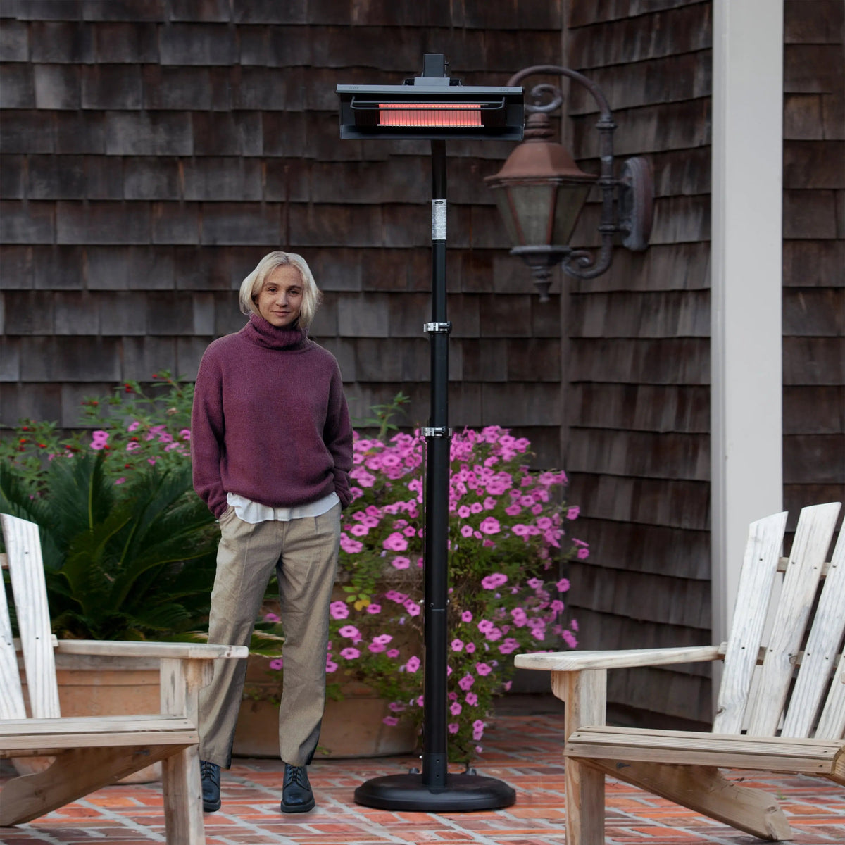 Black Powder Coated Steel Patio Heater