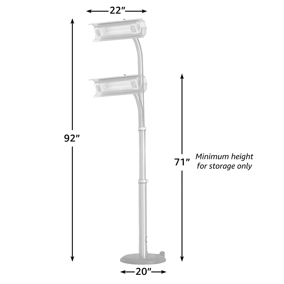 Black Powder Coated Steel Patio Heater
