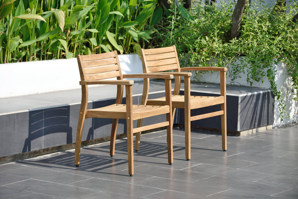 Certified Teak Wood Outdoor Patio Extendable Dining Set