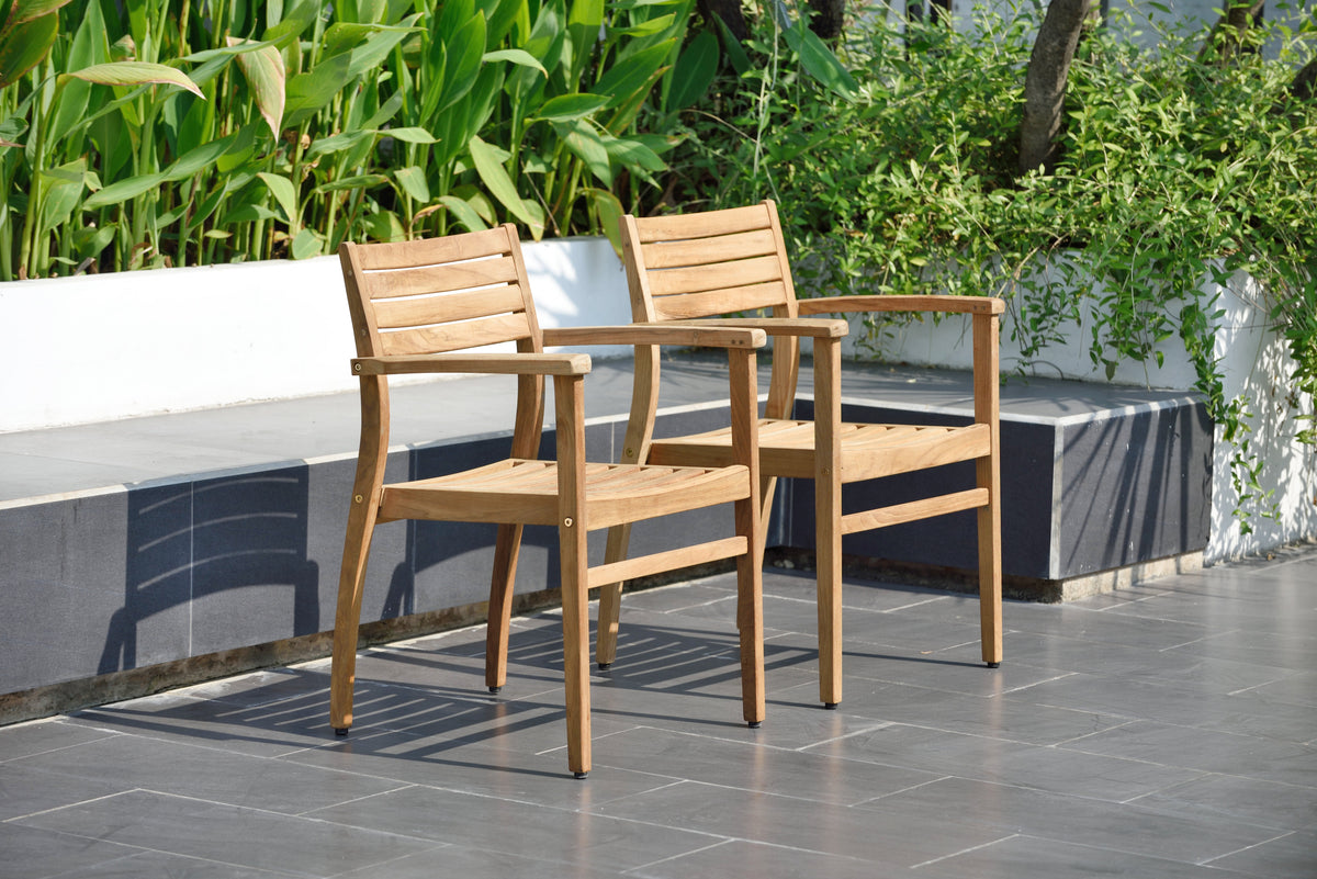 Certified Teak Wood Outdoor Patio Extendable Dining Set
