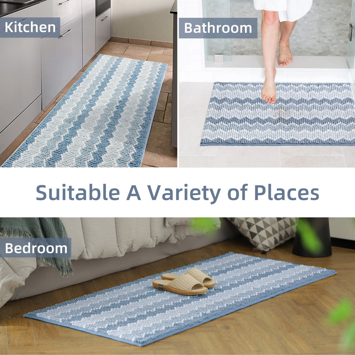 Kasentex Soft Absorbent Bath Rug - Plush Bathroom Mat