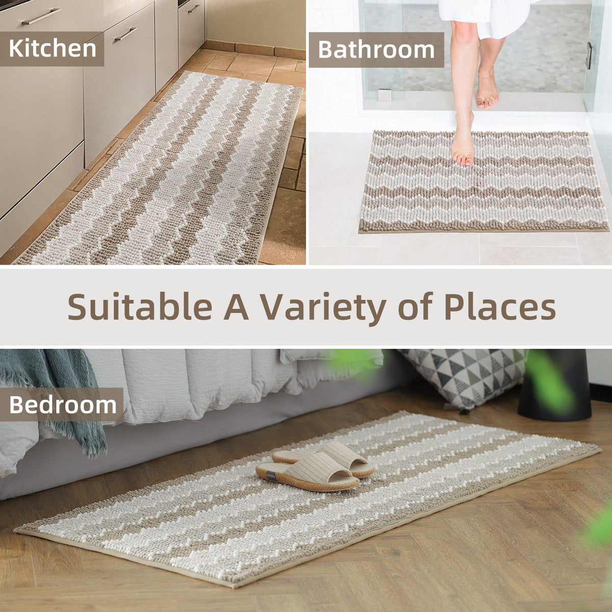 Kasentex Soft Absorbent Bath Rug - Plush Bathroom Mat