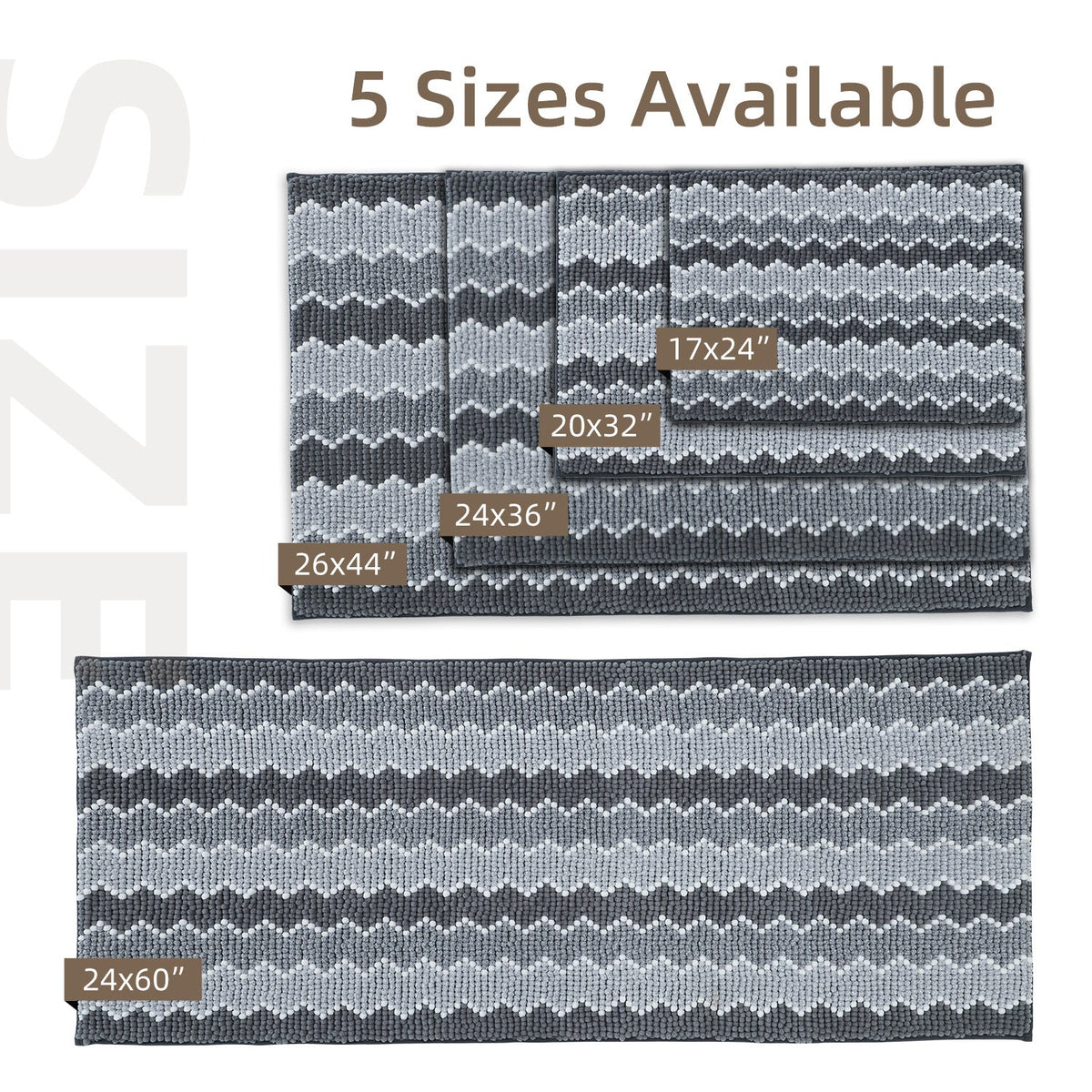 Kasentex Soft Absorbent Bath Rug - Plush Bathroom Mat