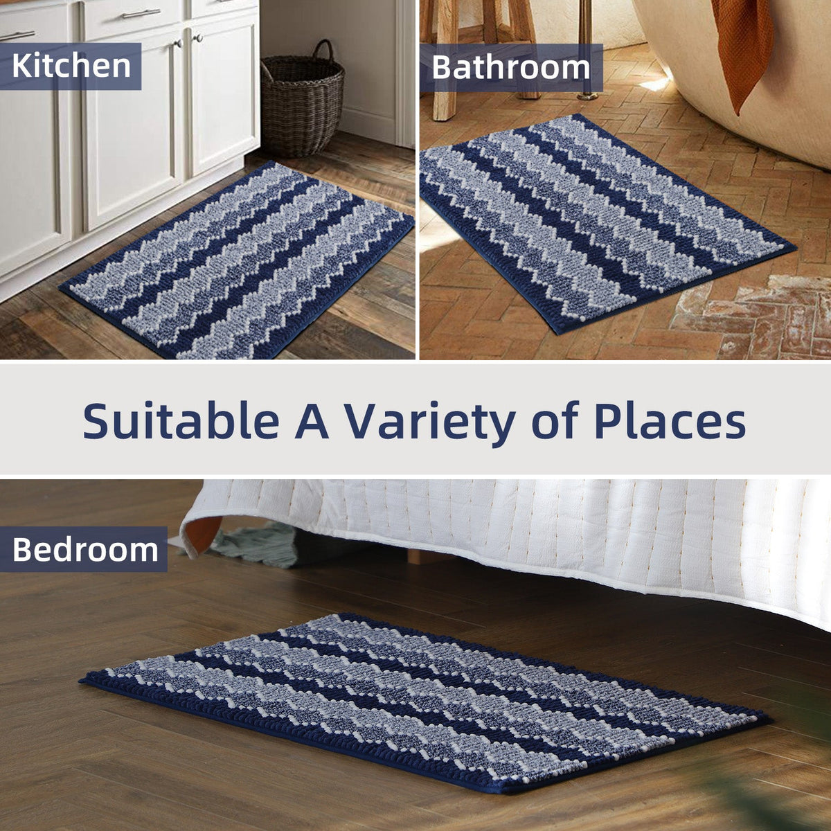Kasentex Soft Absorbent Bath Rug - Plush Bathroom Mat