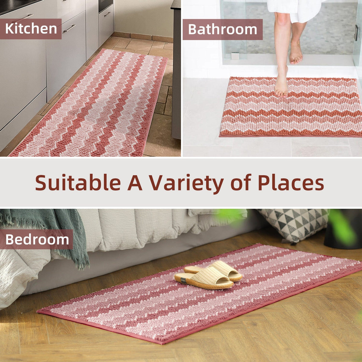 Kasentex Soft Absorbent Bath Rug - Plush Bathroom Mat