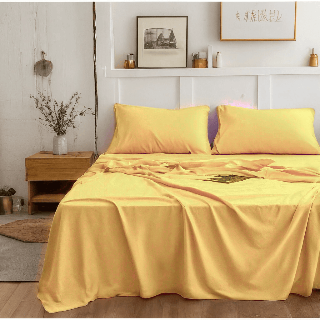 Tache Microfiber Sunny Yellow Bed Sheet Set