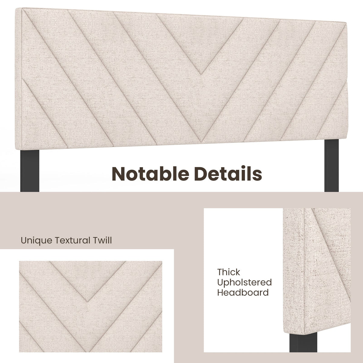 Linen Upholstered Headboard Full/Queen