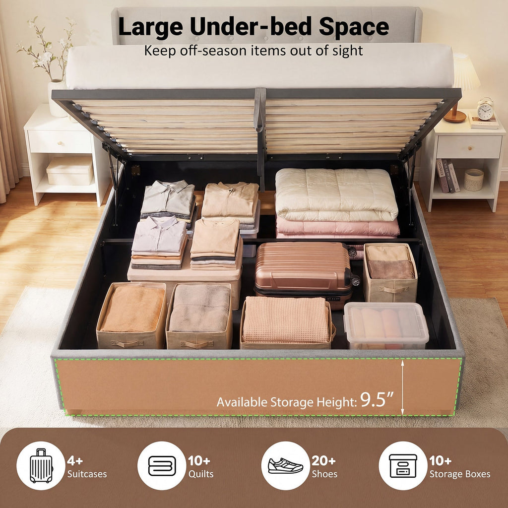 Queen Size Lift-up Storage Bed