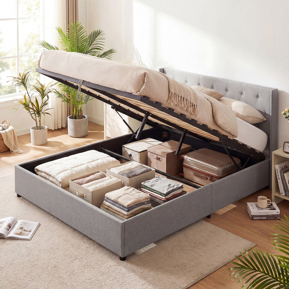 Queen Size Lift-up Storage Bed