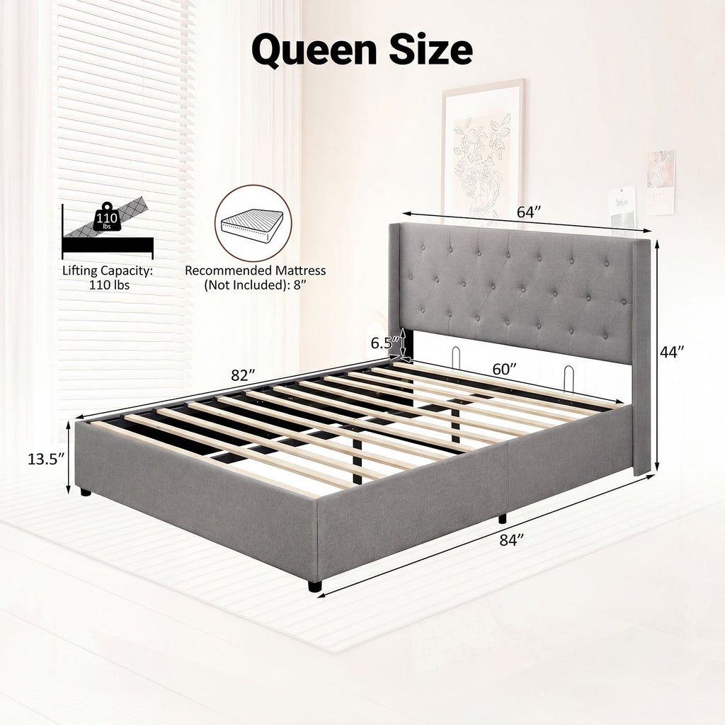 Queen Size Lift-up Storage Bed